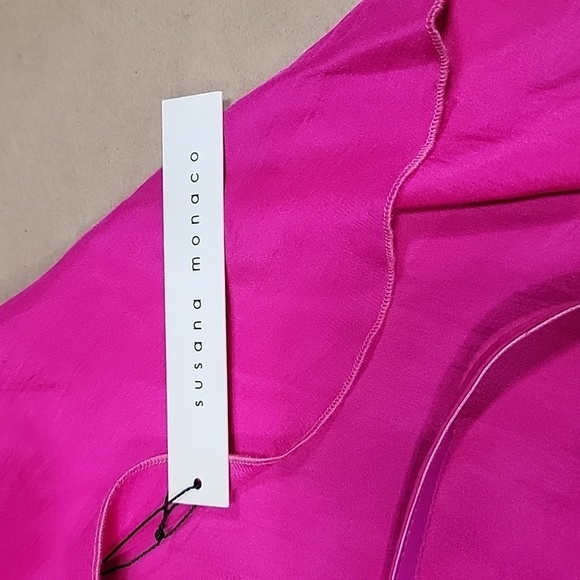 Susana Monaco Hot Pink Size Unknown Material Unknown Strapless Belted Dress NEW - Picture 12 of 13